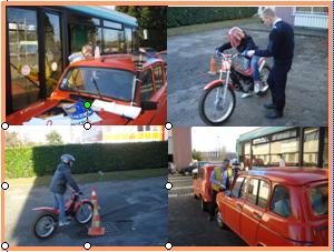 Course entre 4L et motos